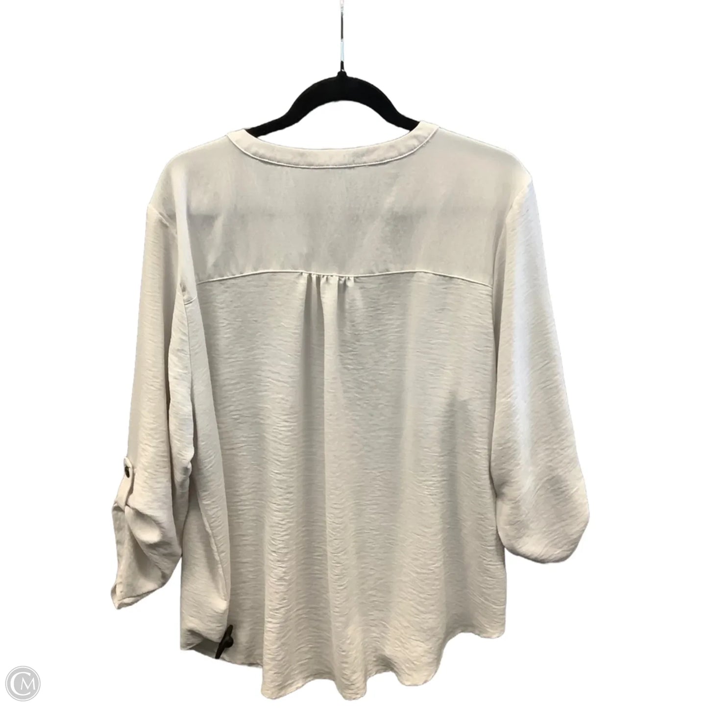 Blouse Long Sleeve By Maurices In White, Size: 1x