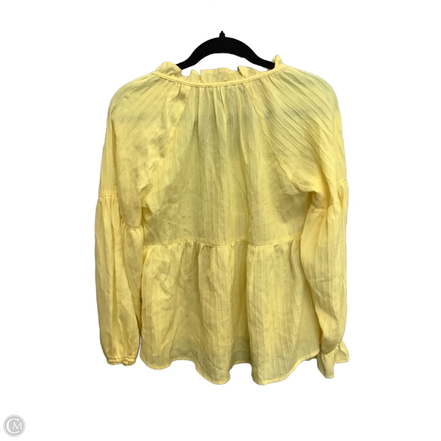 Blouse Long Sleeve By Versona In Yellow, Size: Xs