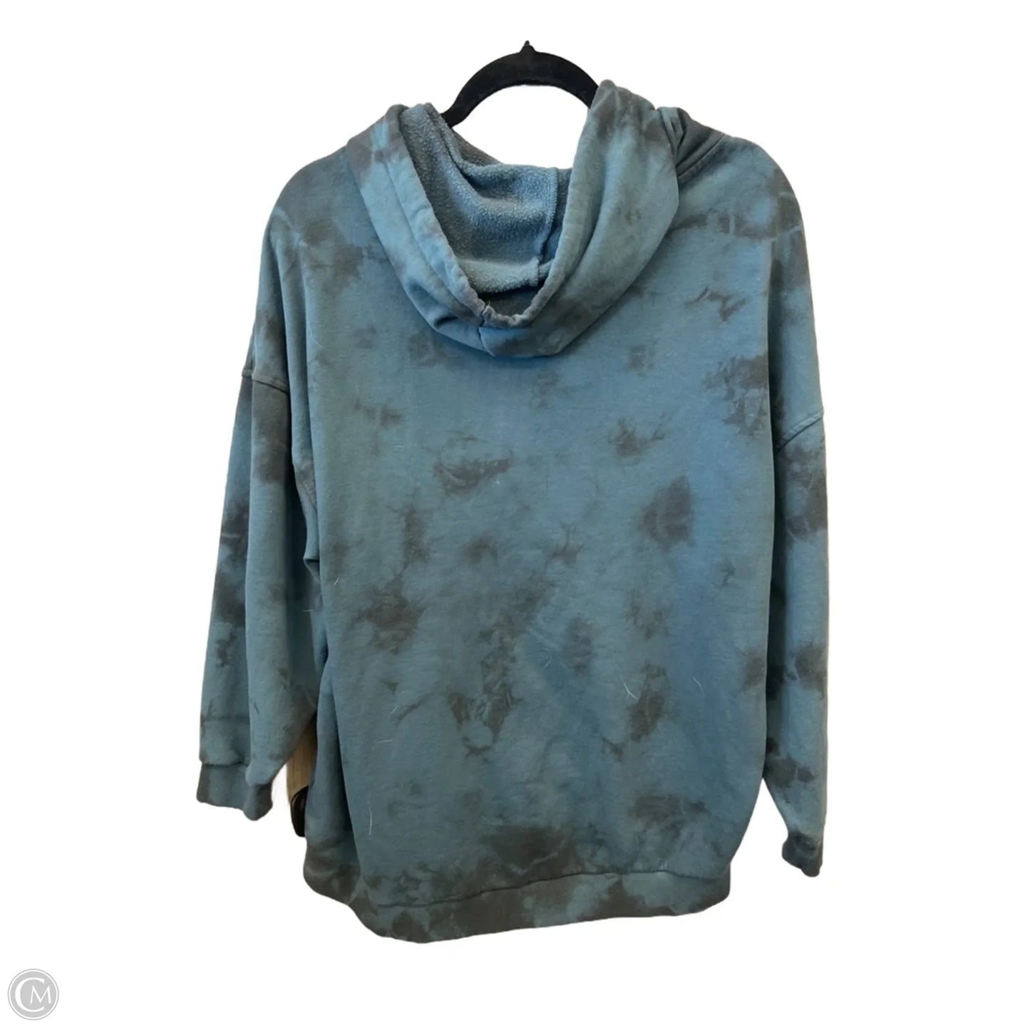 Sweatshirt Hoodie By Guess In Blue, Size: M