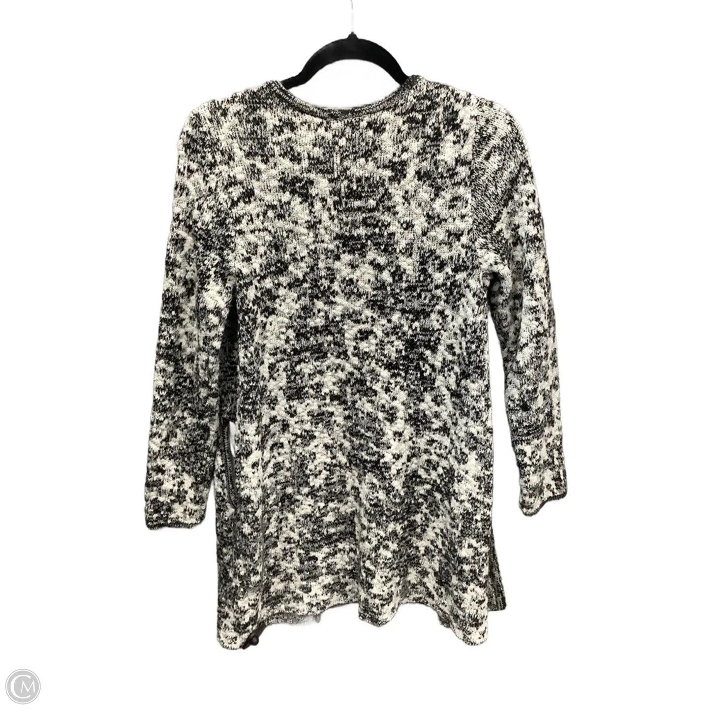 Sweater Cardigan By Dana Buchman In Black & White, Size: M