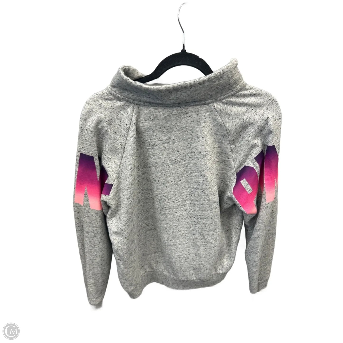 Sweatshirt Collar By Pink In Grey & Pink, Size: L