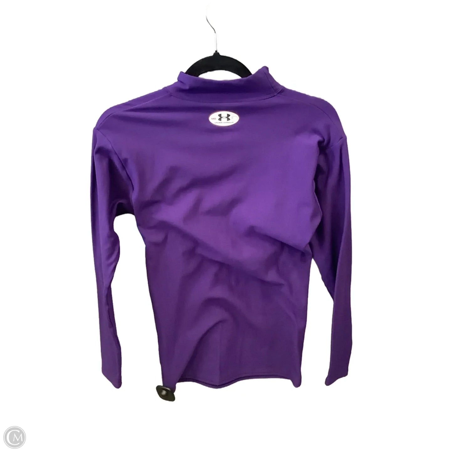 Athletic Top Long Sleeve Collar By Under Armour In Purple, Size: M