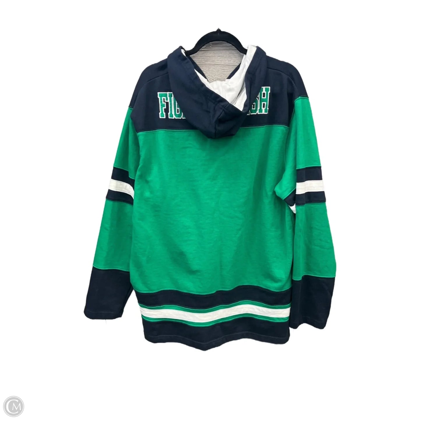 Athletic Sweatshirt Hoodie By Champion In Blue & Green, Size: 2x