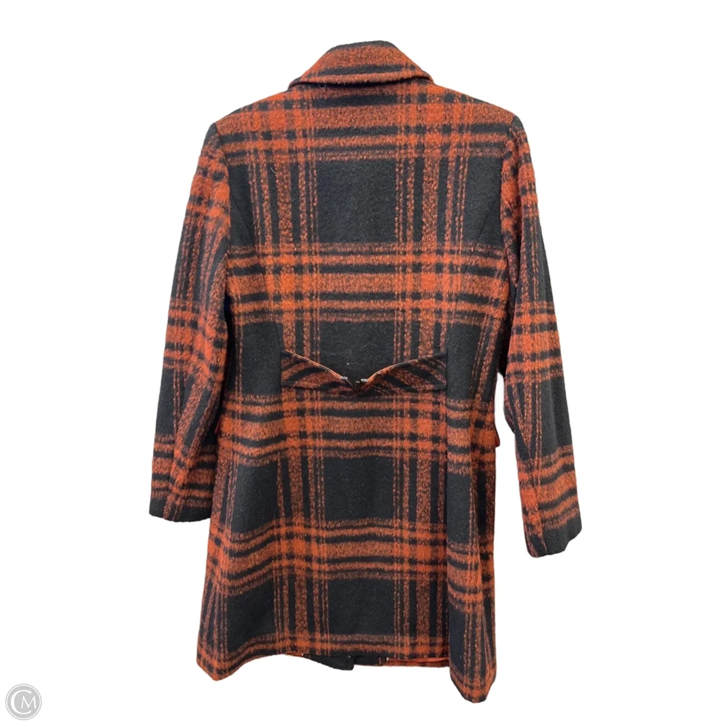 Coat Peacoat By Vince Camuto In Black & Orange, Size: M