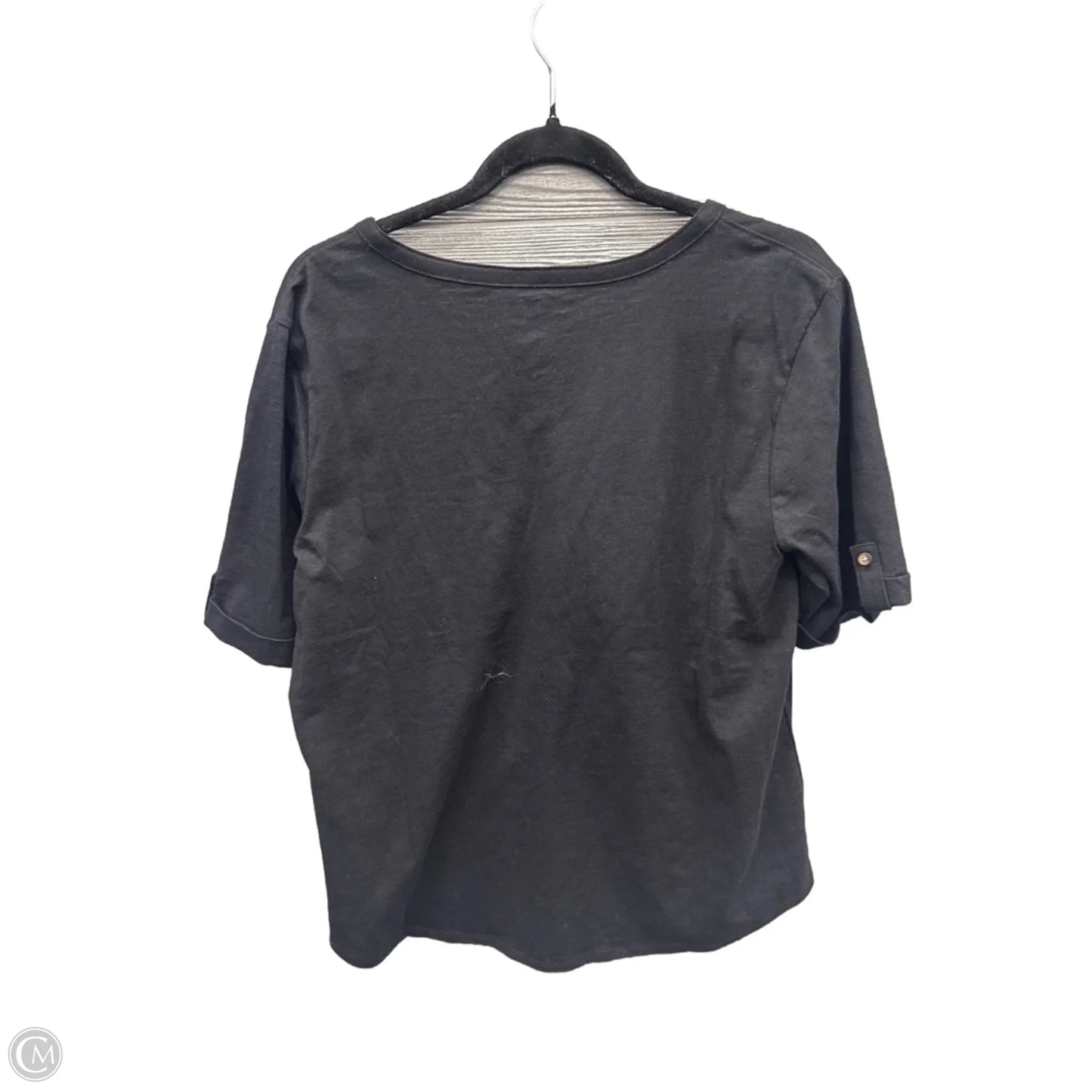 Top Short Sleeve By Croft And Barrow In Black, Size: L