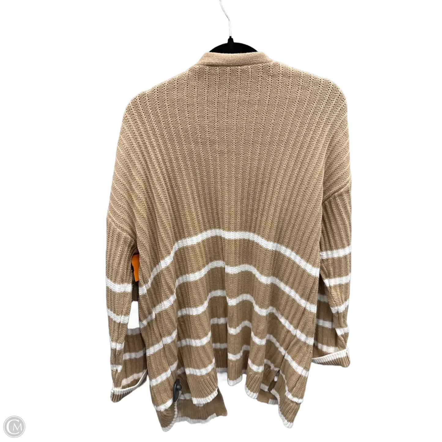 Sweater Cardigan By Time And Tru In Tan & White, Size: L