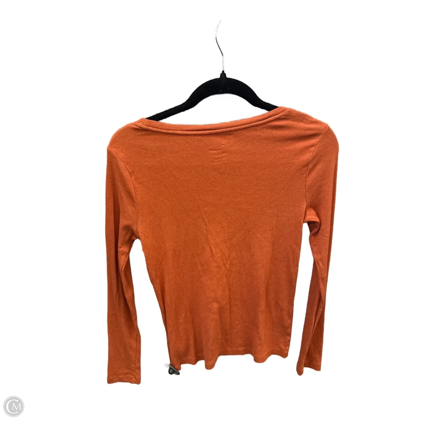 Top Long Sleeve Basic By A New Day In Orange, Size: Xs