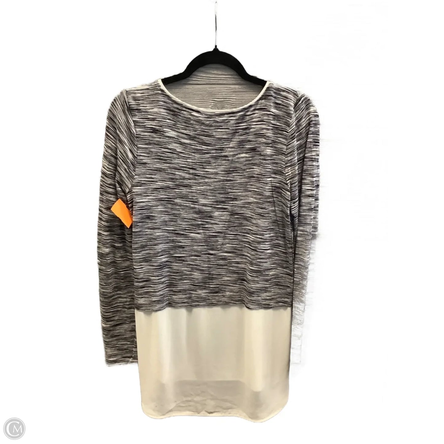 Tunic Long Sleeve By White House Black Market In Grey & White, Size: Xs
