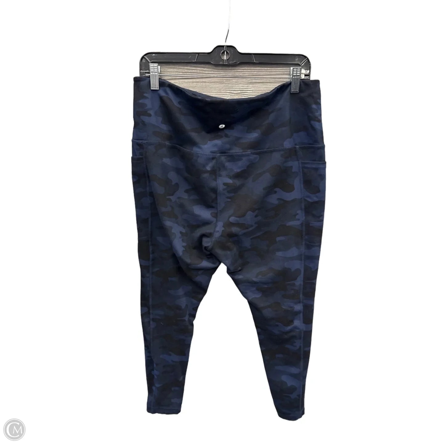 Athletic Leggings By Danskin In Black & Blue, Size: Xl