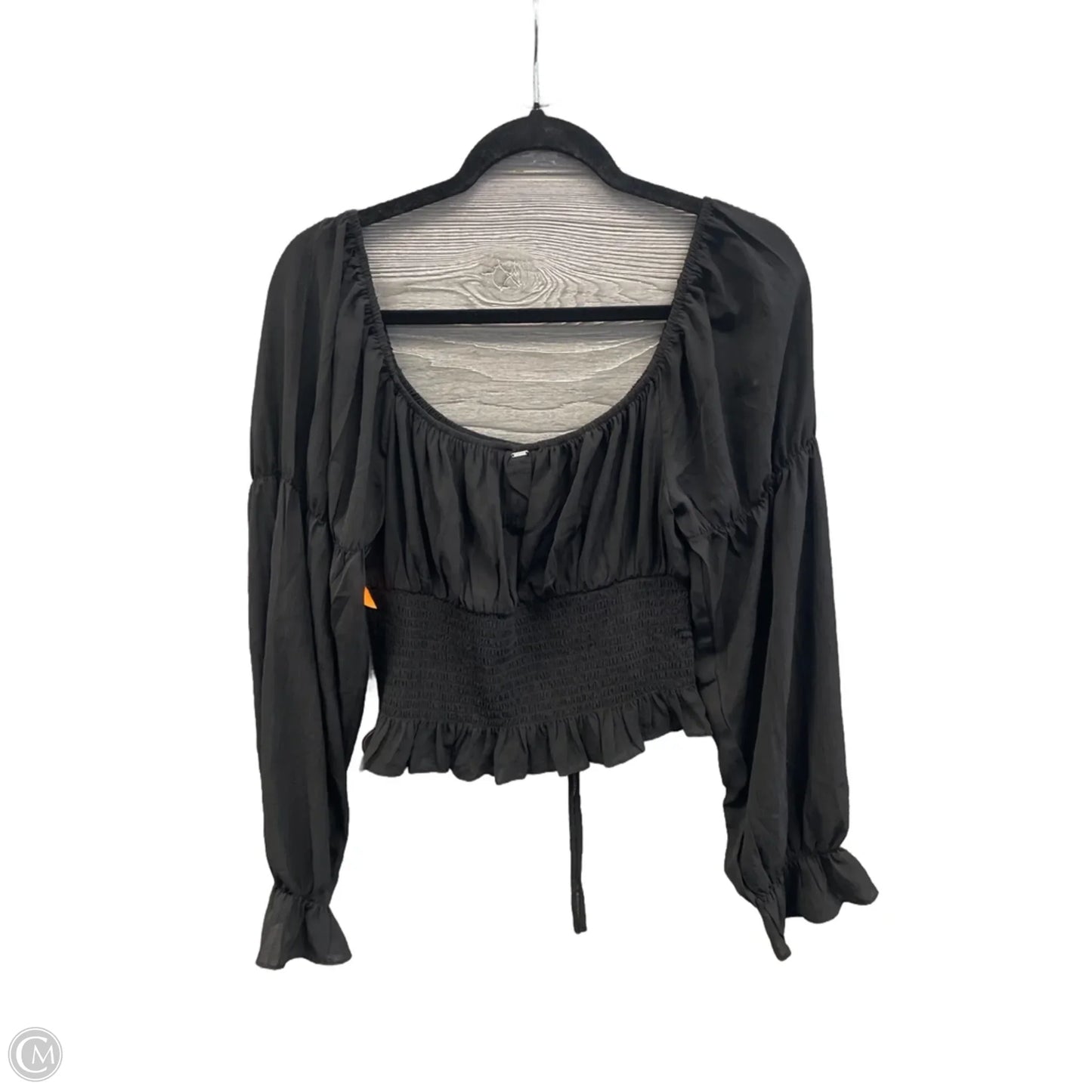Blouse Long Sleeve By Guess In Black, Size: Xl