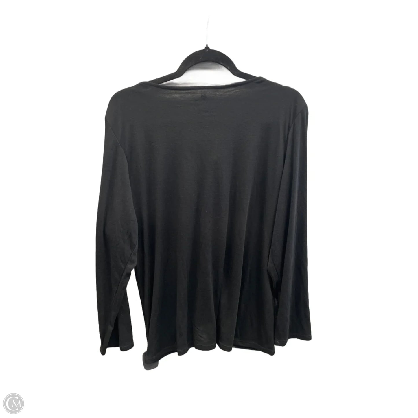 Top Long Sleeve By Liz Claiborne In Black & Gold, Size: Xl