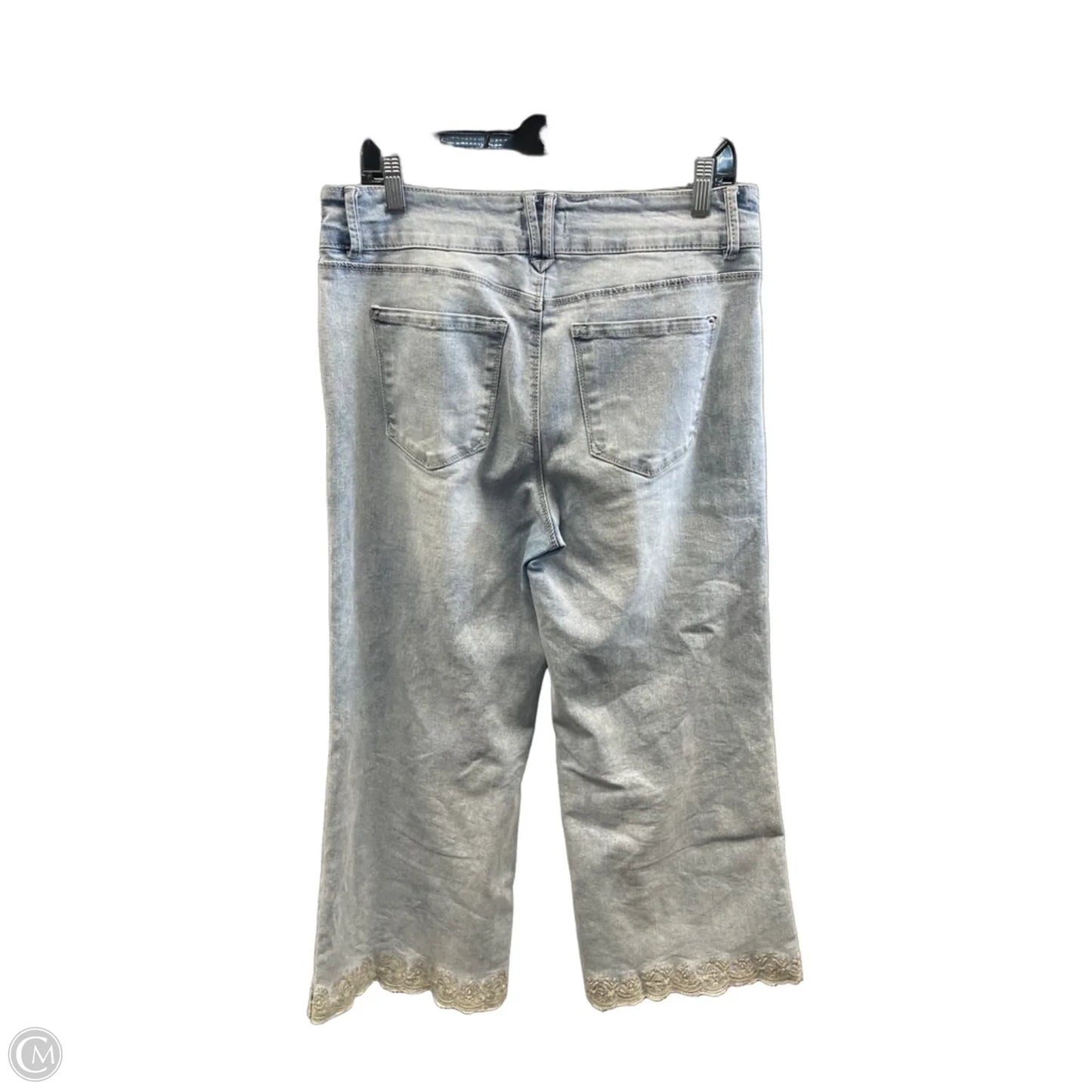 Jeans Wide Leg By Curve Appeal In Blue Denim, Size: 10