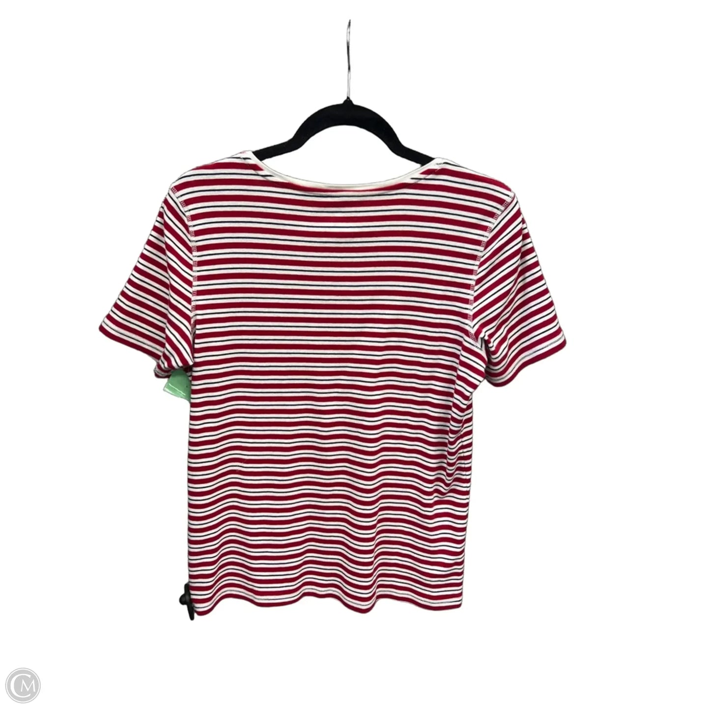 Top Short Sleeve By Christopher And Banks In Striped Pattern, Size: M