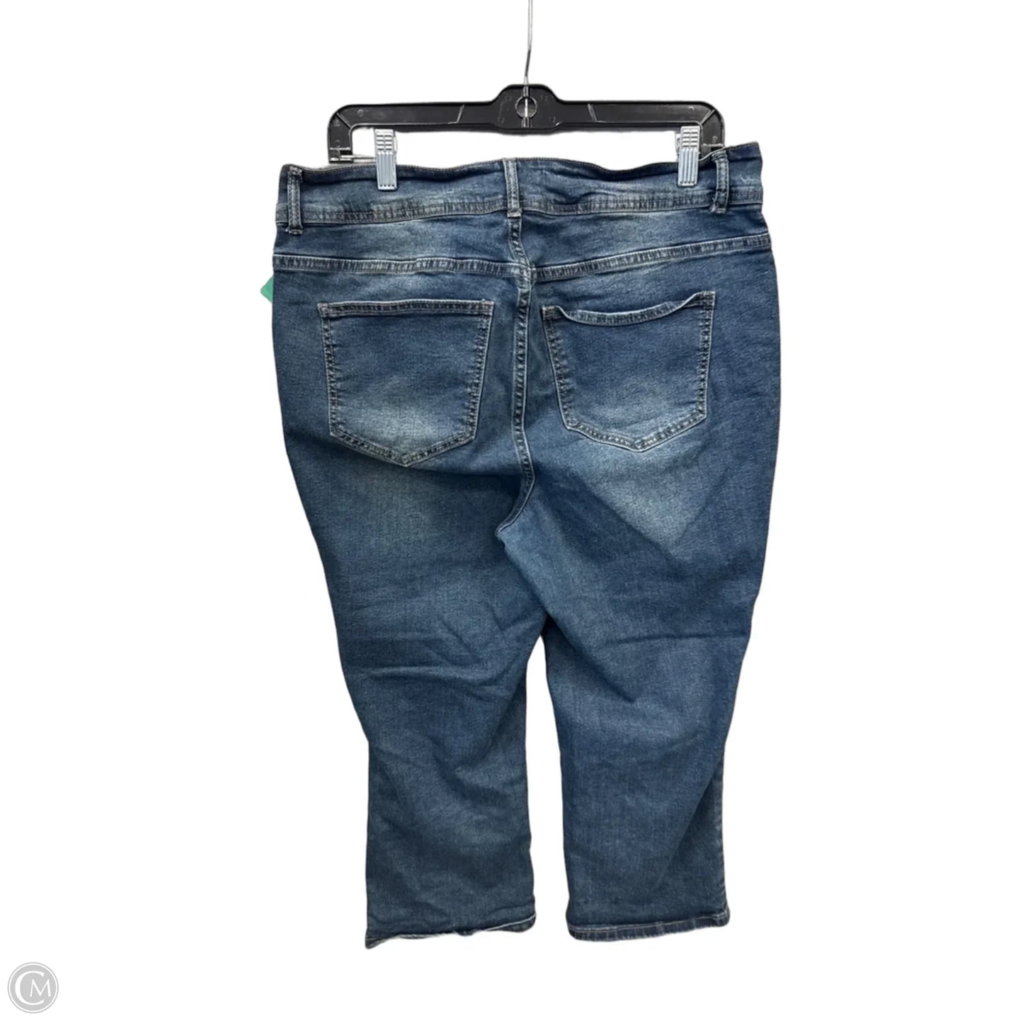 Jeans Cropped By Bloomchic In Blue Denim, Size: 14