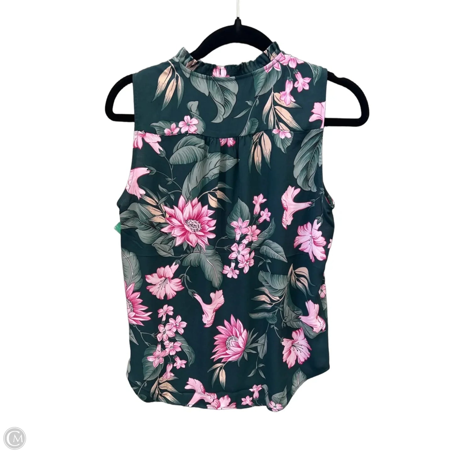 Top Sleeveless By Ann Taylor In Green & Pink, Size: S