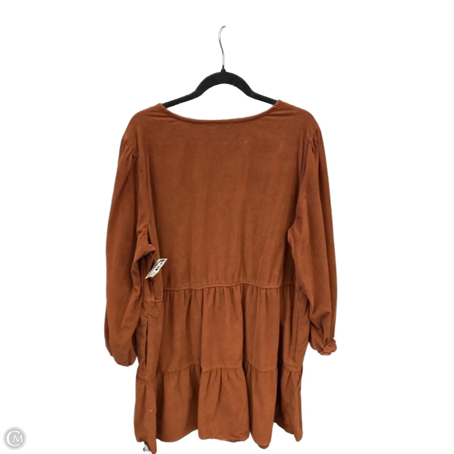 Dress Casual Midi By Time And Tru In Brown, Size: Xxl
