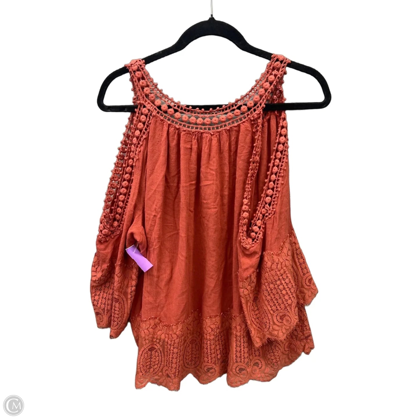 Top 3/4 Sleeve By Clothes Mentor In Orange, Size: 2x