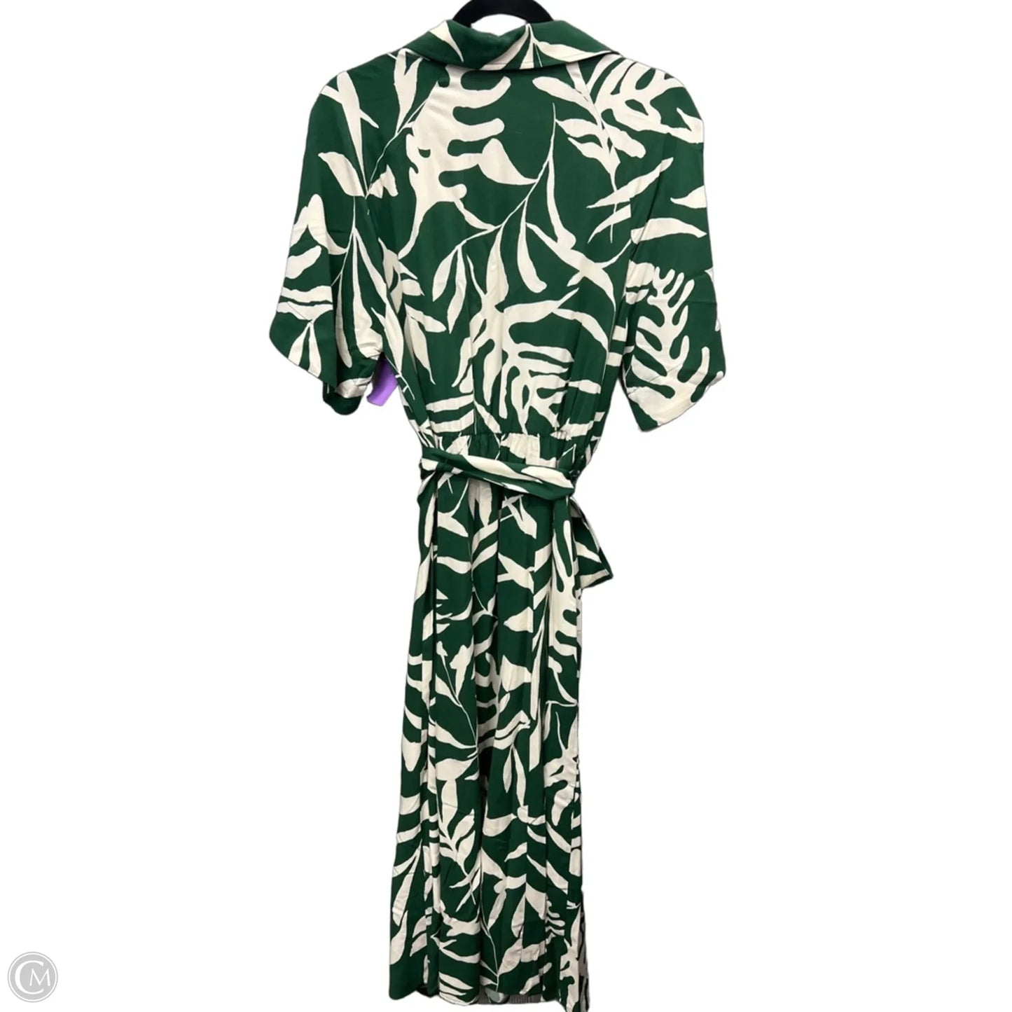 Dress Casual Maxi By H&m In Cream & Green, Size: S
