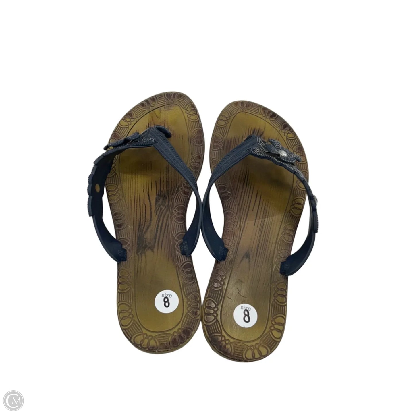 Sandals Flip Flops By Clothes Mentor In Gold, Size: 8