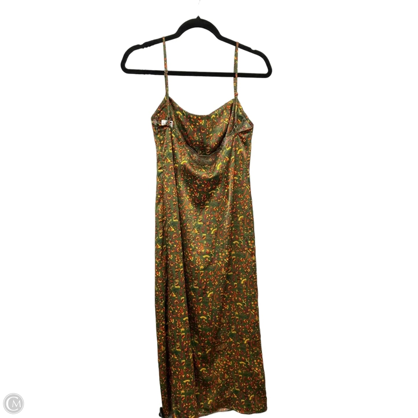 Dress Casual Midi By Urban Outfitters In Green & Orange, Size: M