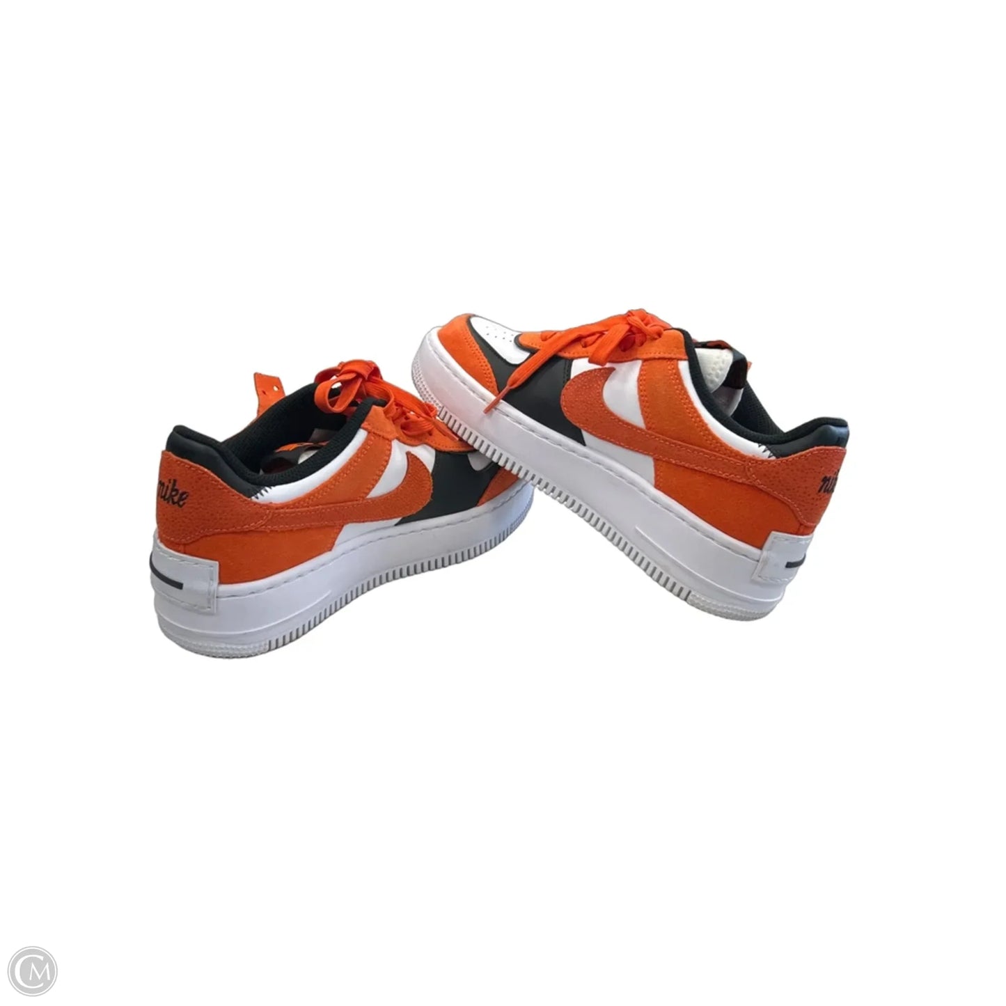 Shoes Sneakers By Nike In Orange & White, Size: 7