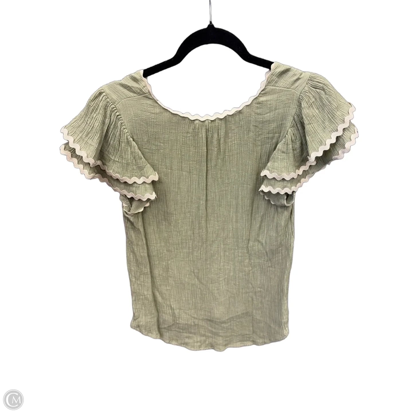 Top Short Sleeve By Mine In Green, Size: L