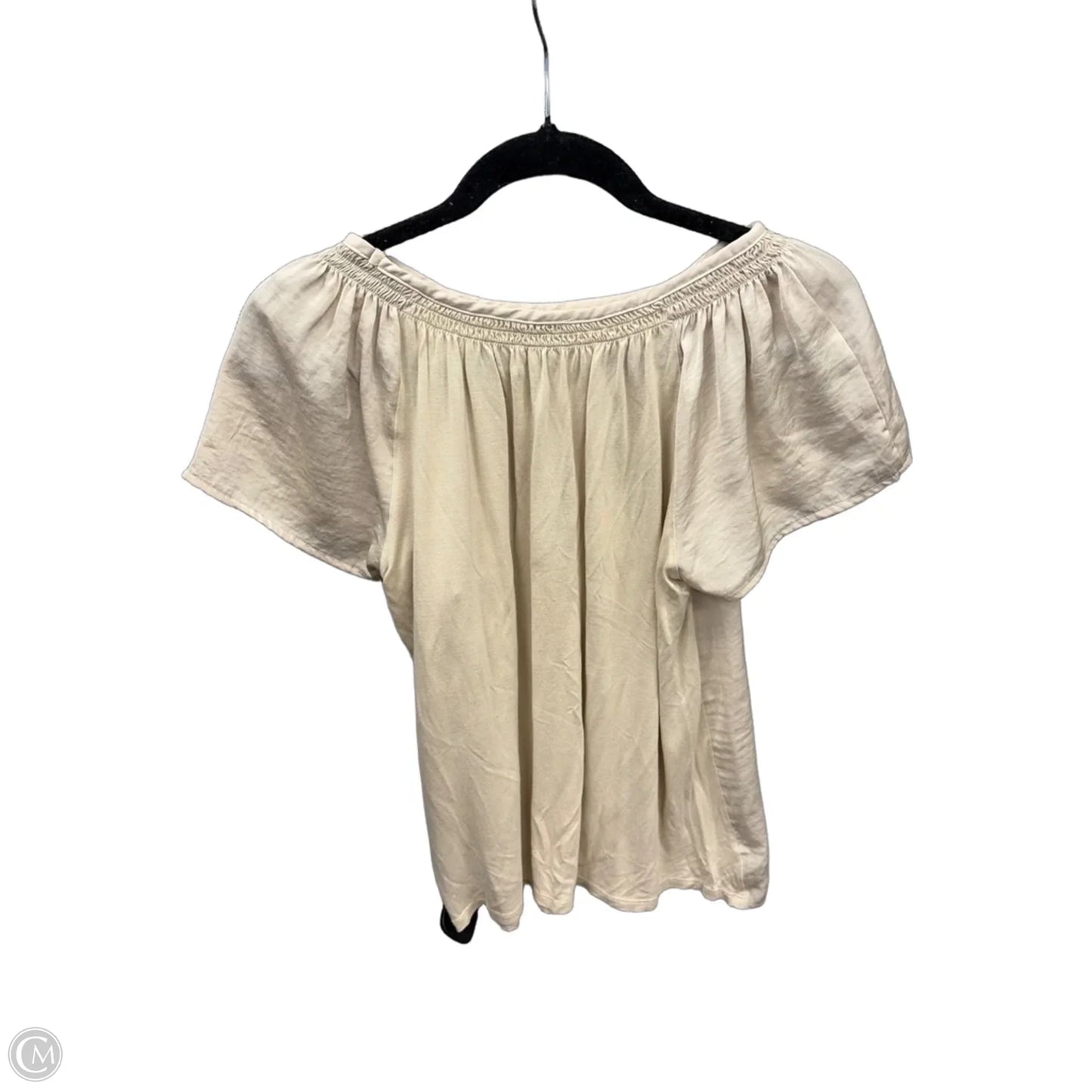 Top Short Sleeve By Loft In Cream, Size: Xs