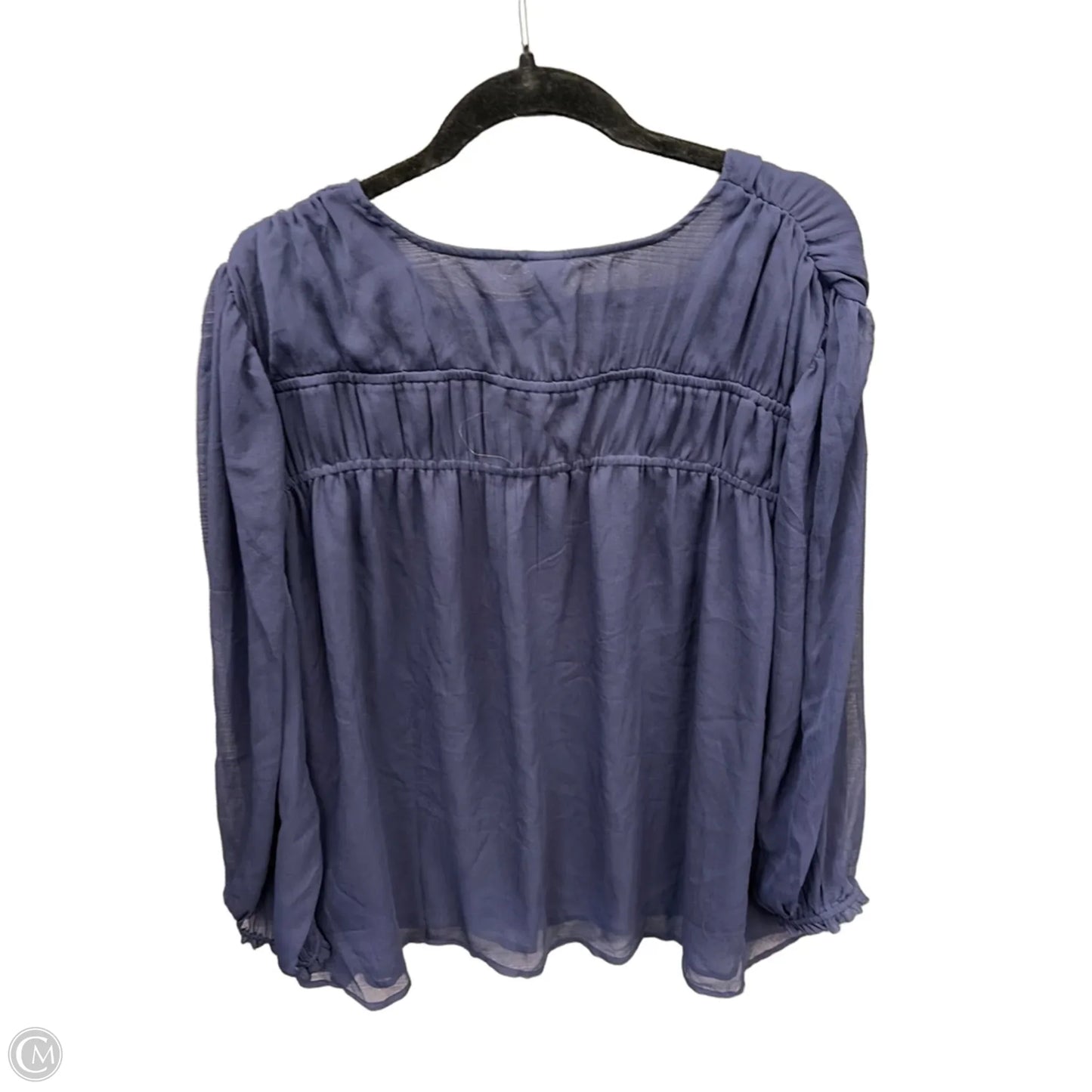 Blouse Long Sleeve By Old Navy In Blue, Size: Xxl