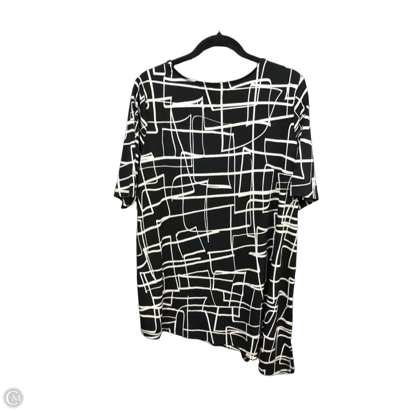 Tunic Short Sleeve By Susan Graver In Black, Size: 1x