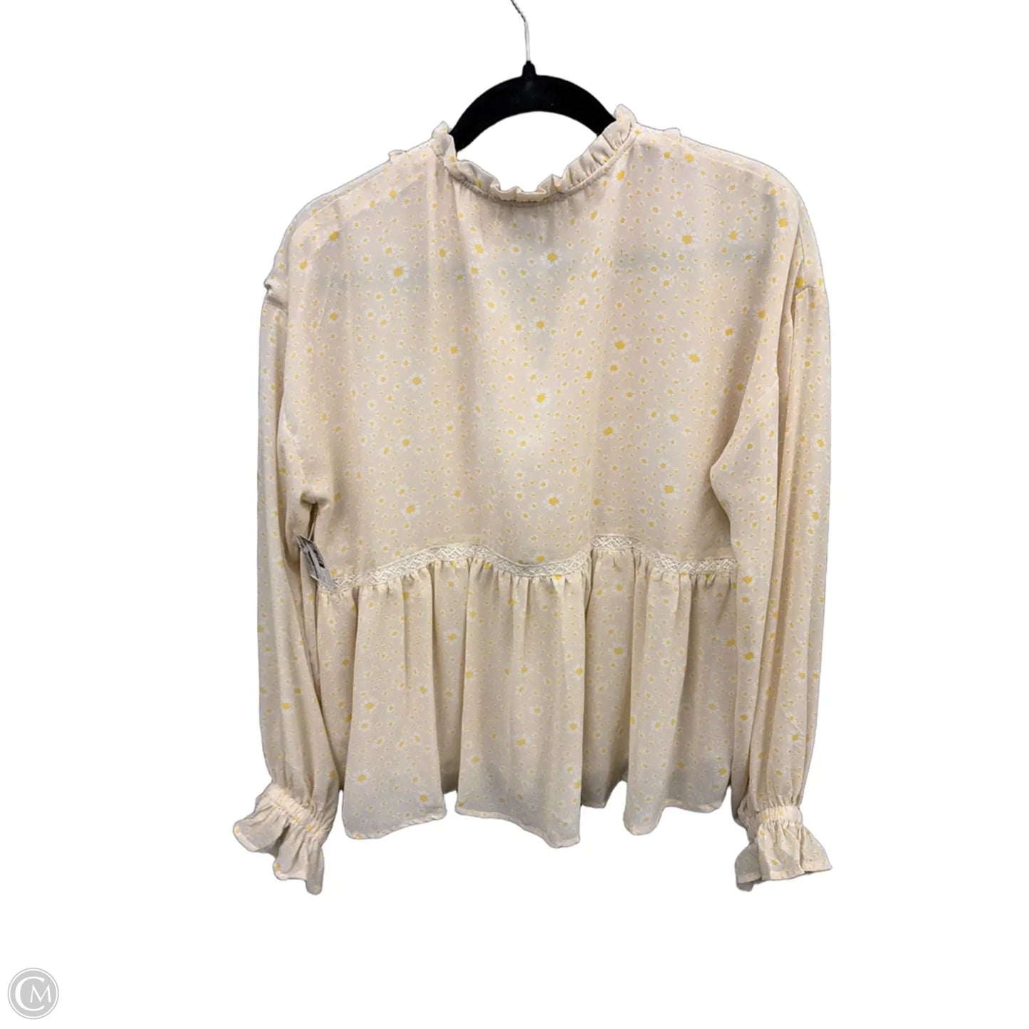 Top Long Sleeve By In Loom In Cream, Size: L