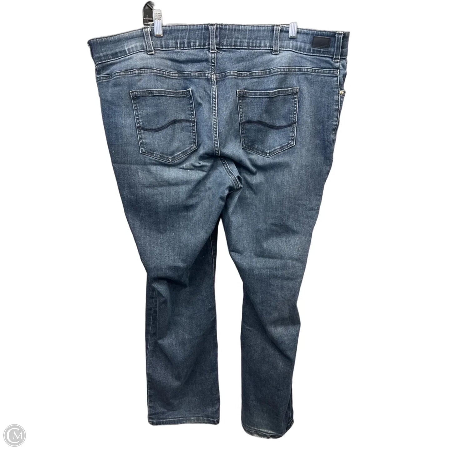 Jeans Straight By Lee In Blue Denim, Size: 22