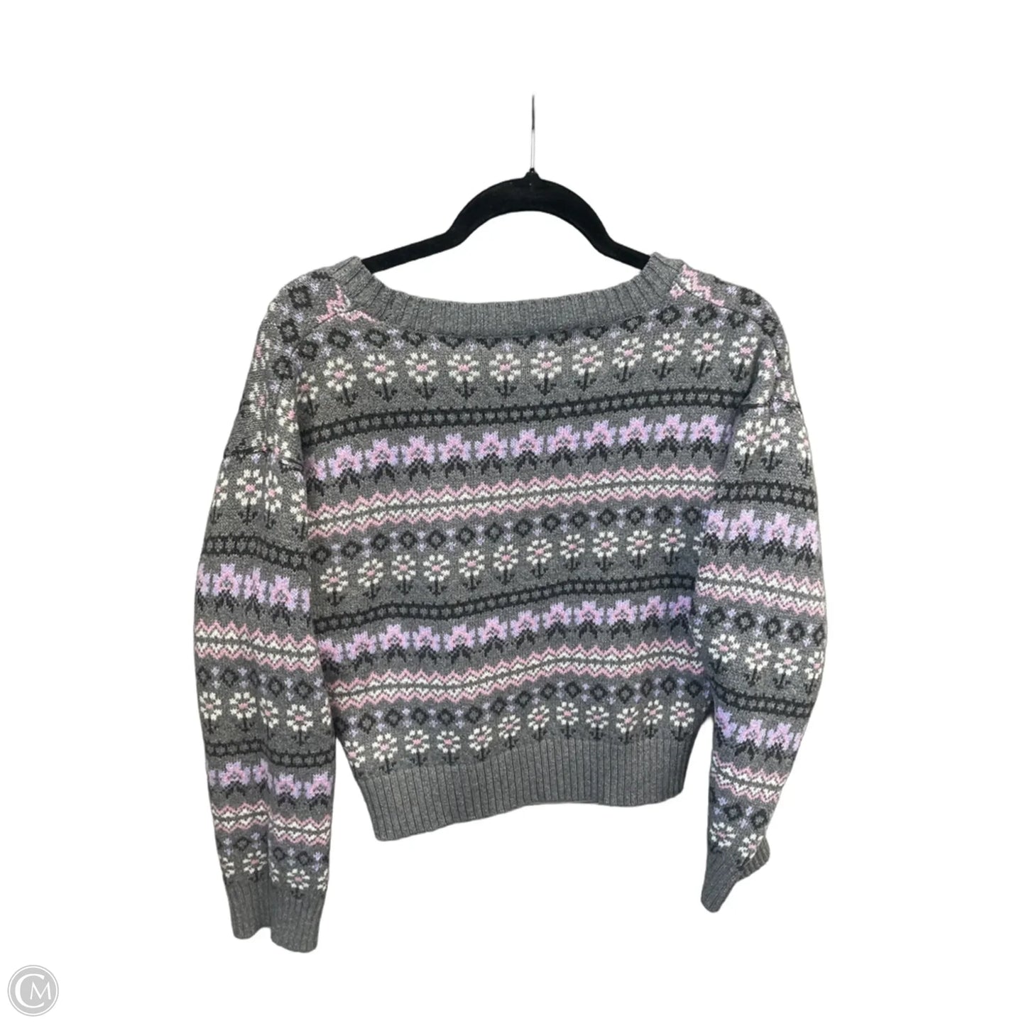 Sweater By Clothes Mentor In Grey, Size: L