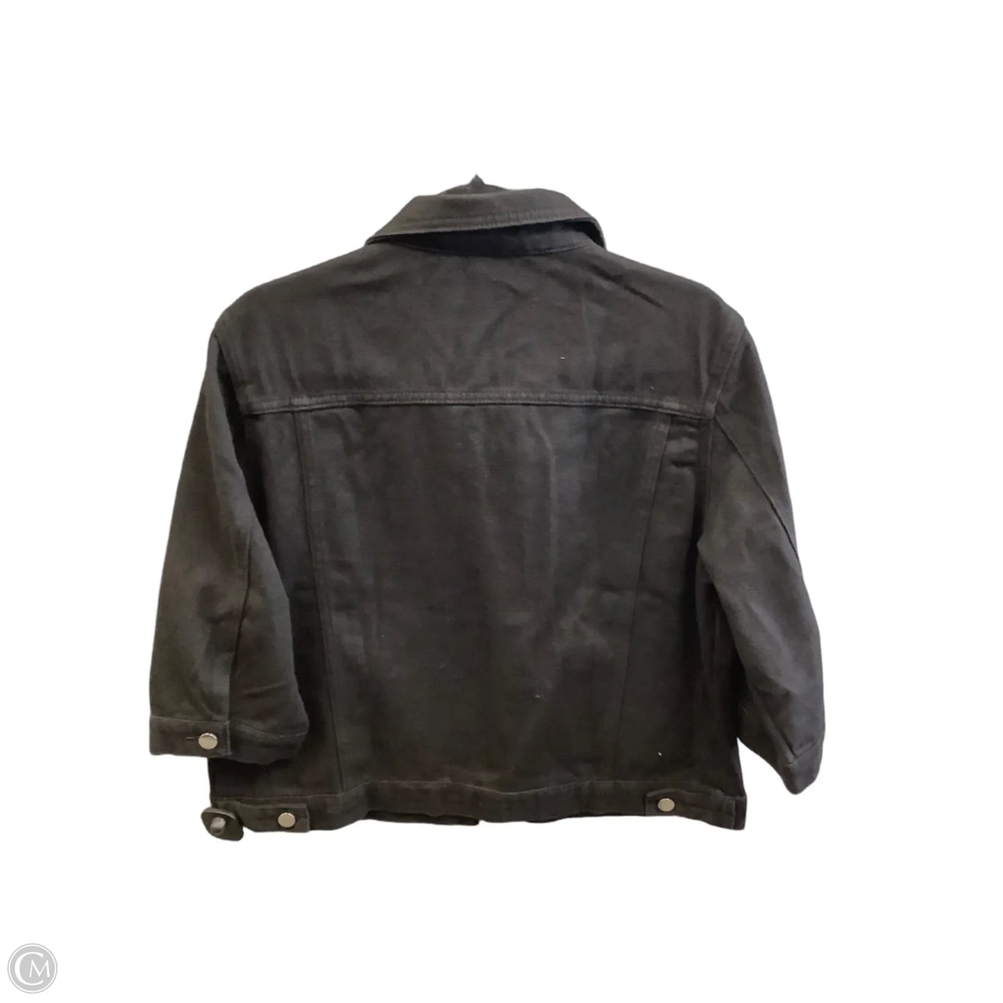 Jacket Denim By Clothes Mentor In Black Denim, Size: L
