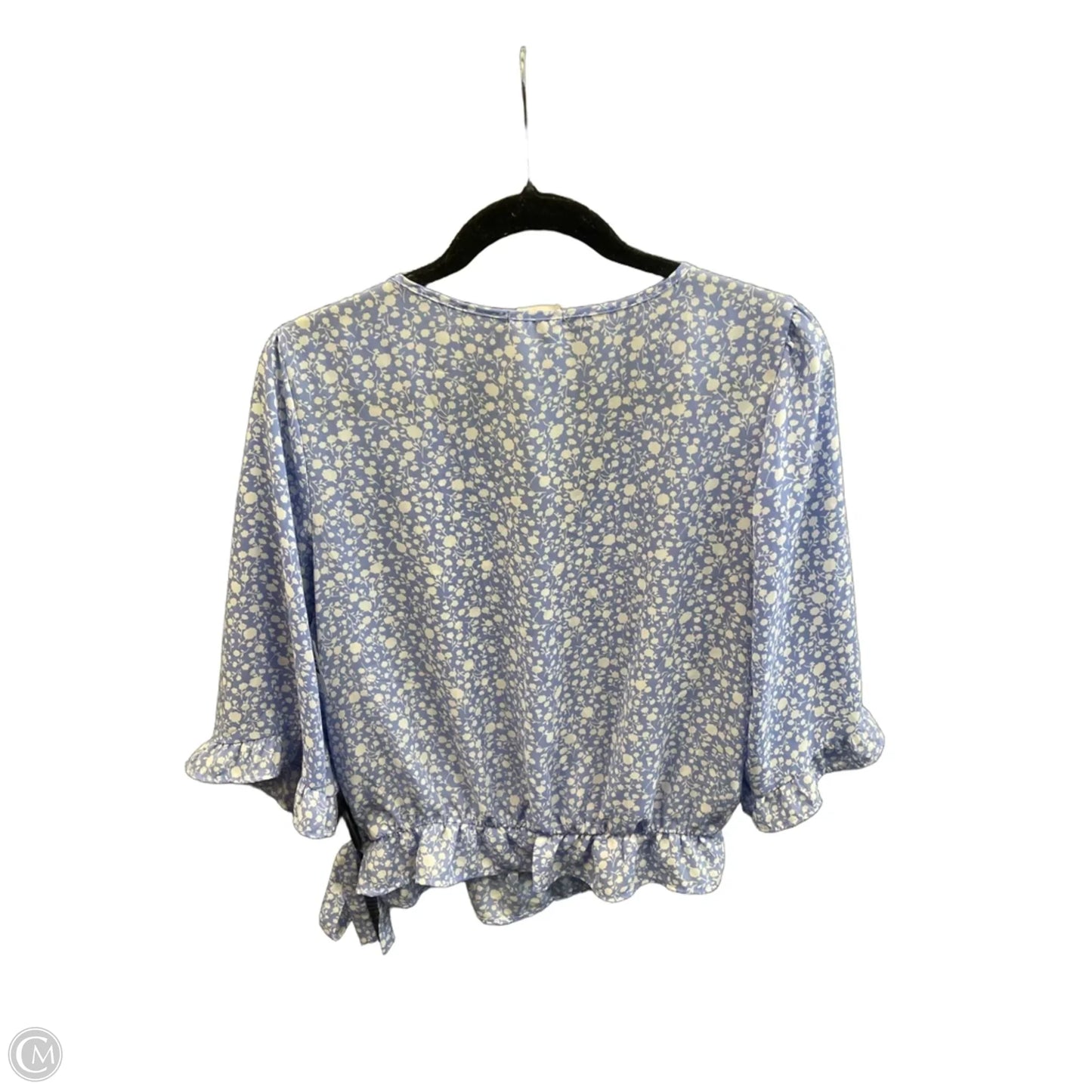 Top 3/4 Sleeve By Sienna Sky In Blue & White, Size: L