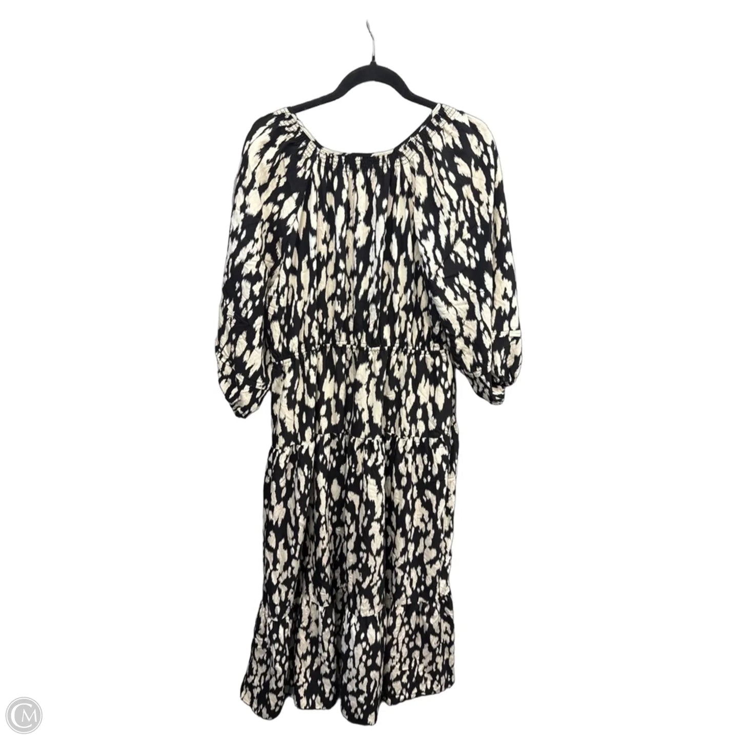 Dress Casual Midi By Time And Tru In Black & Cream, Size: L