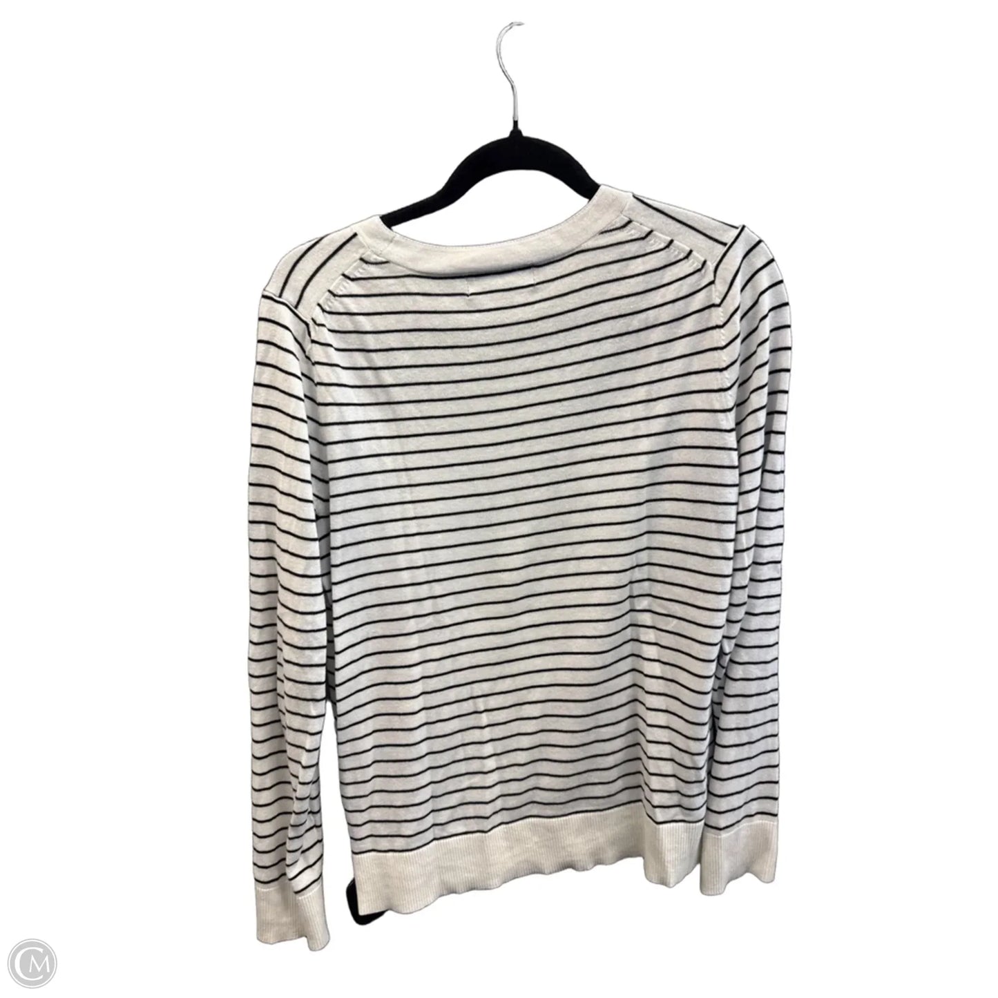 Top Long Sleeve By Banana Republic In Striped Pattern, Size: M