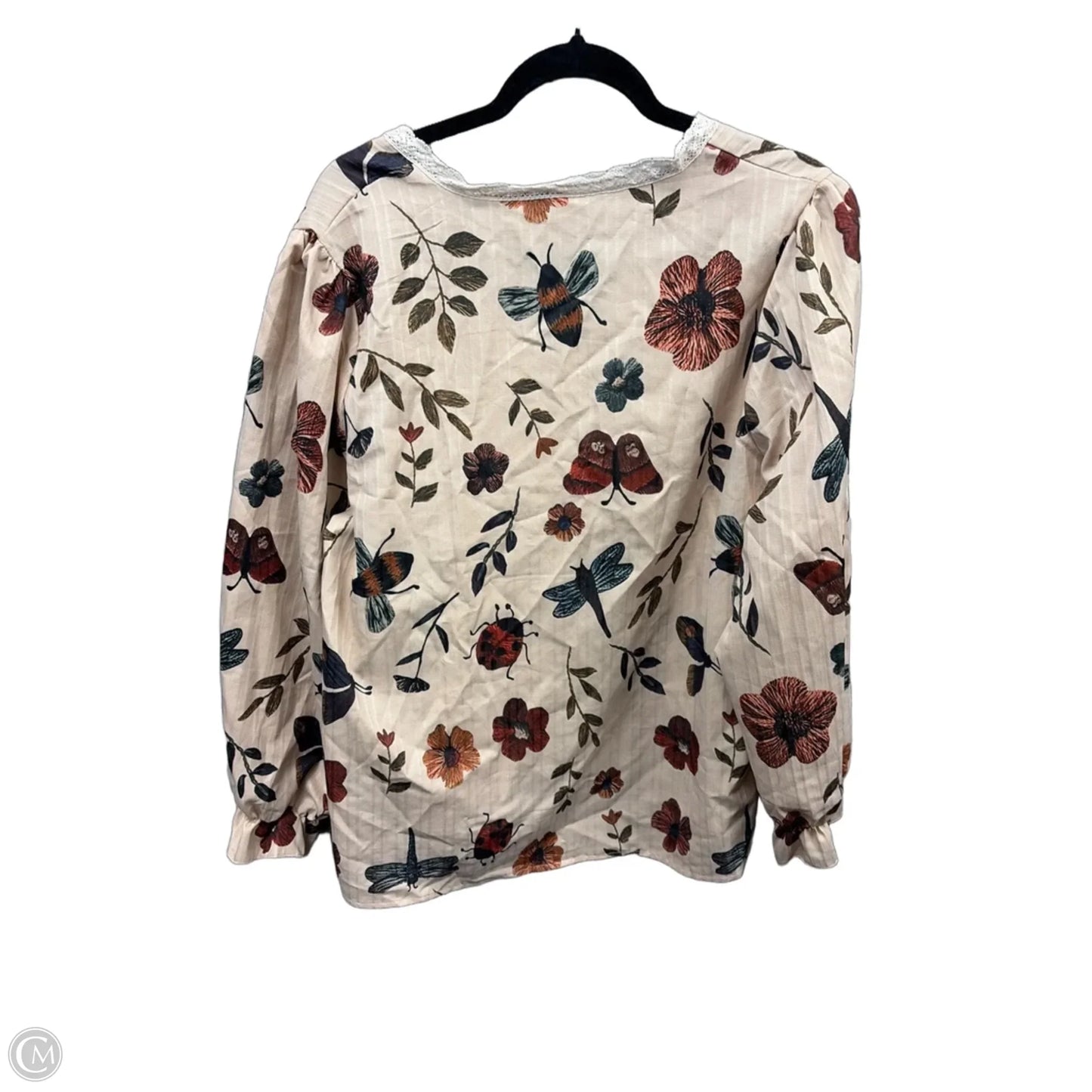 Top Long Sleeve By Clothes Mentor In Tan, Size: 2x
