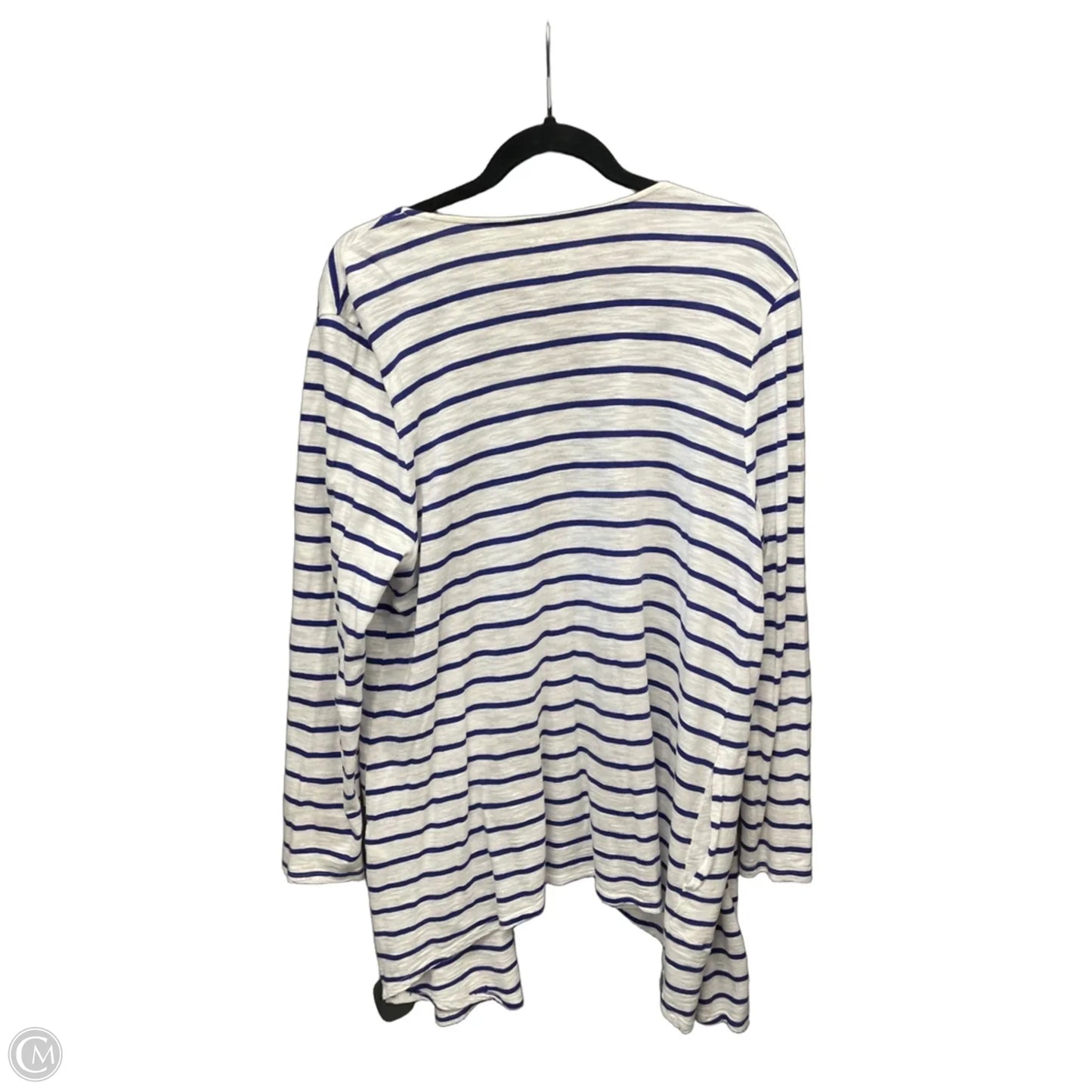 Cardigan By Chicos In Striped Pattern, Size: L