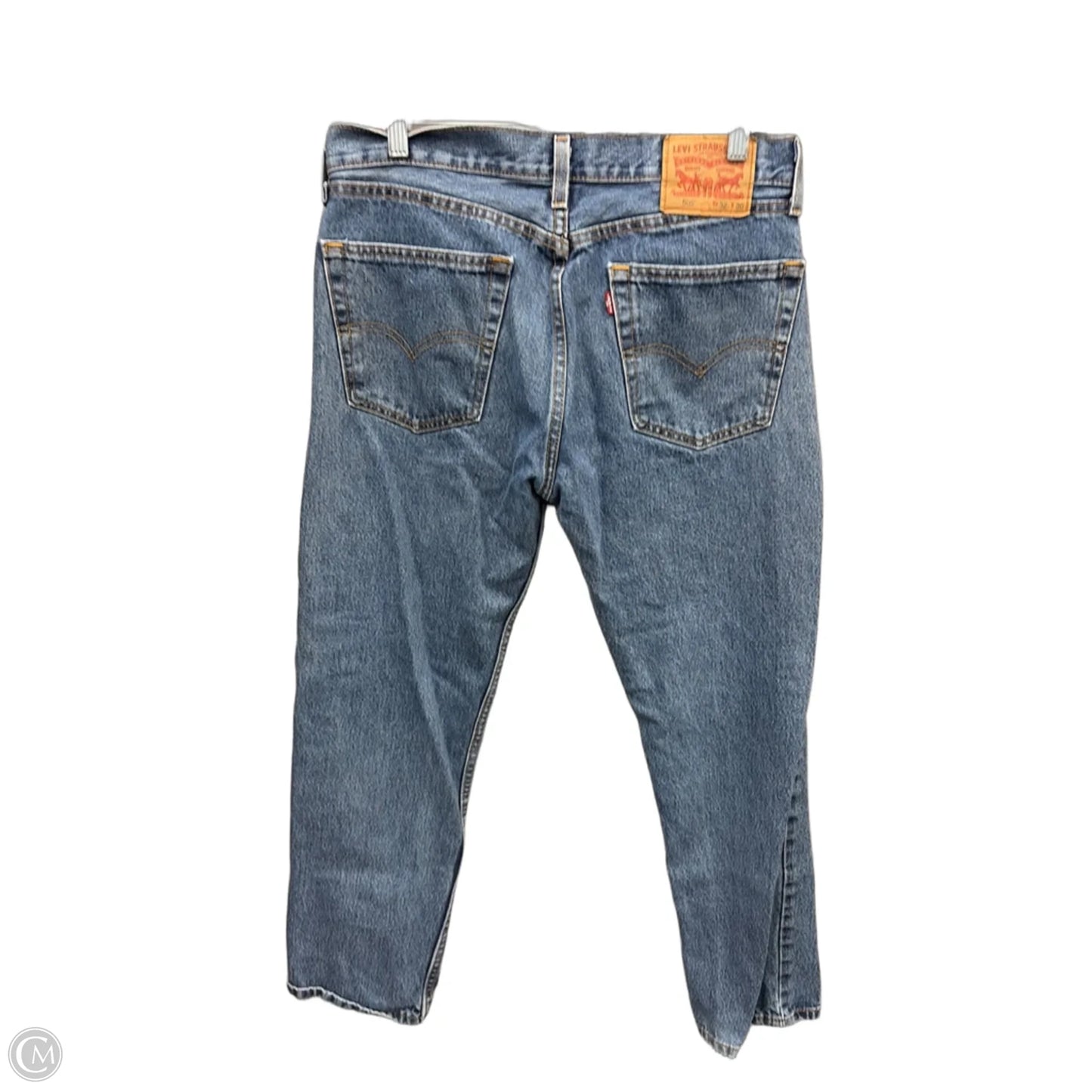 Jeans Straight By Levis In Blue Denim, Size: 14