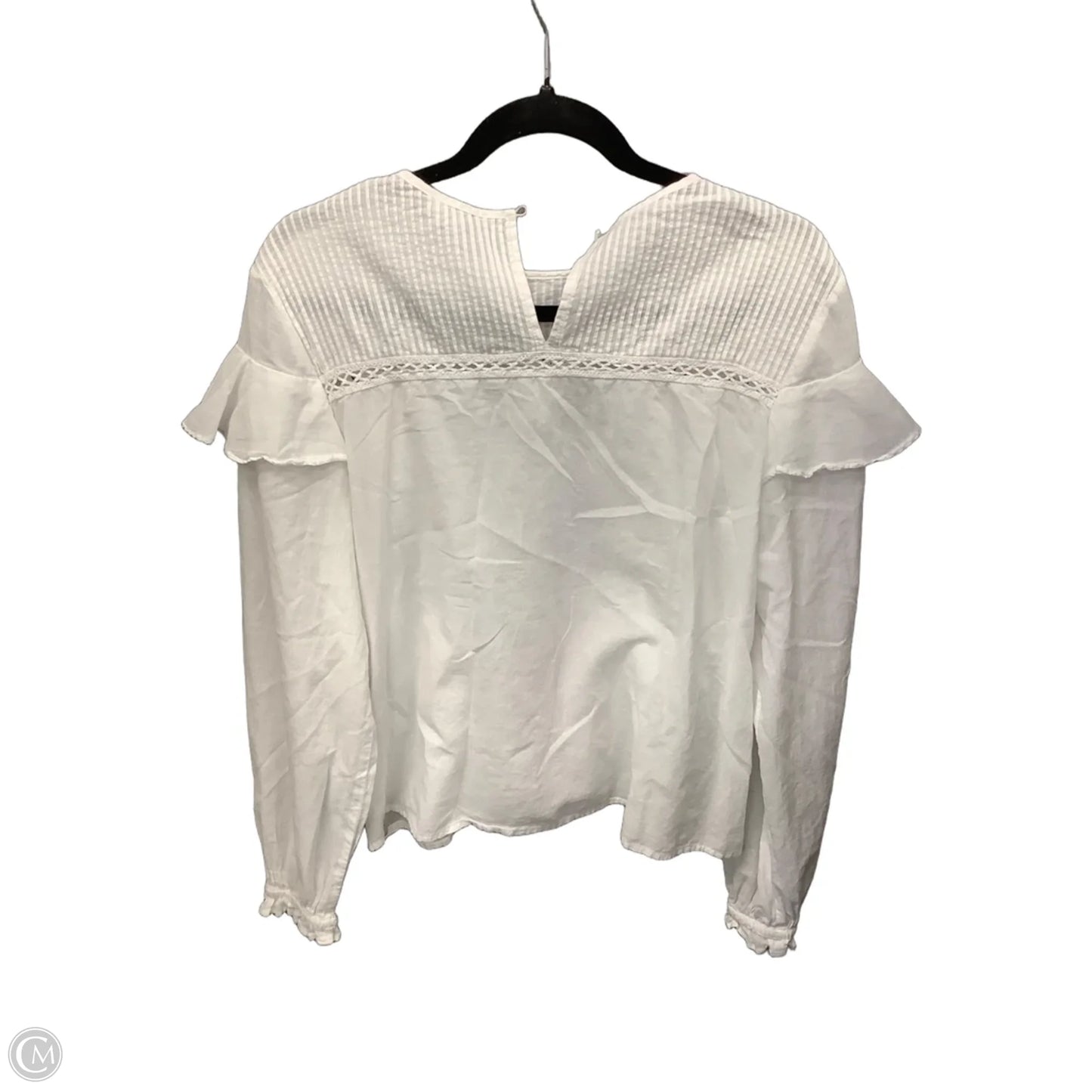 Top Long Sleeve By Express In White, Size: L