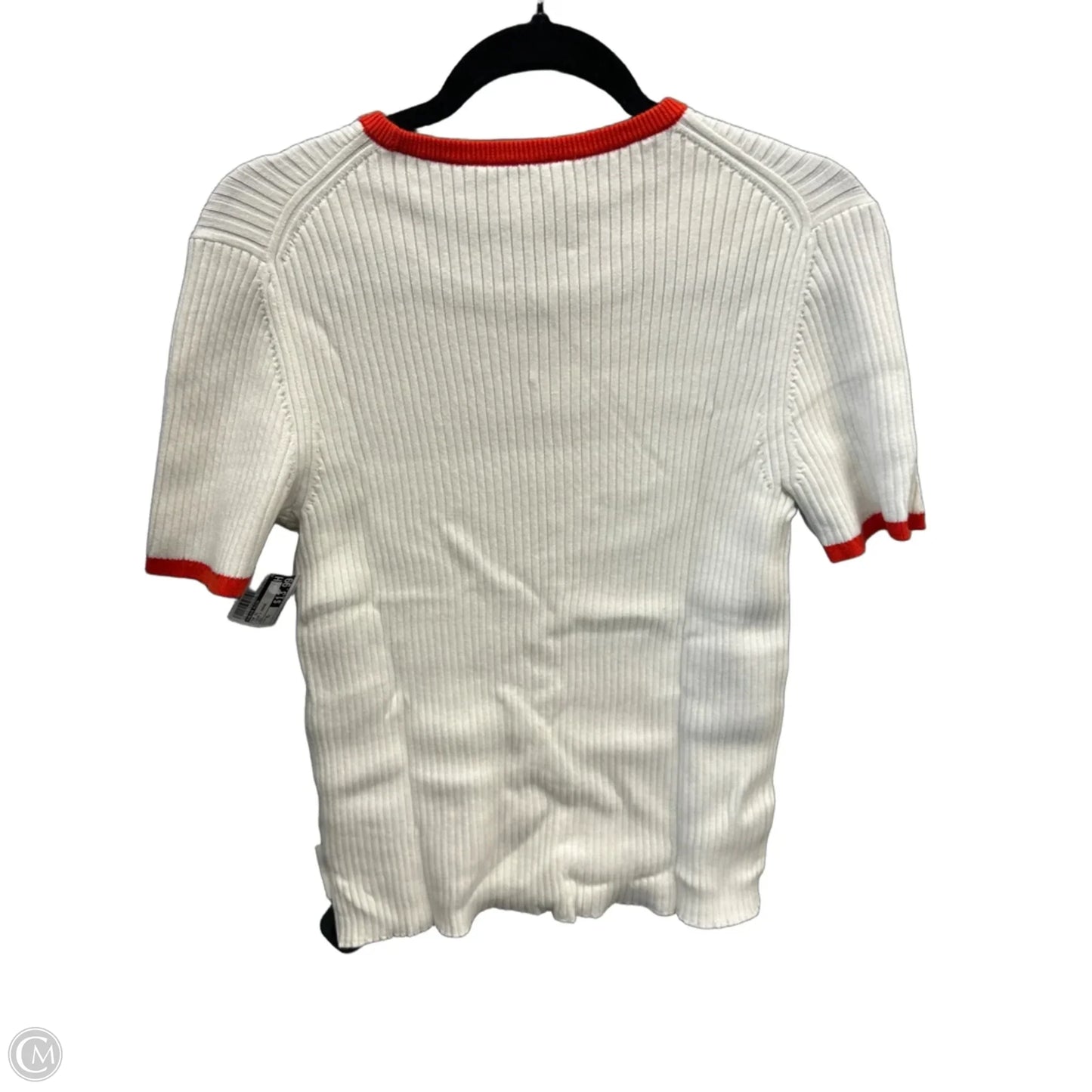 Top Short Sleeve By Calvin Klein In Cream & Orange, Size: Xl