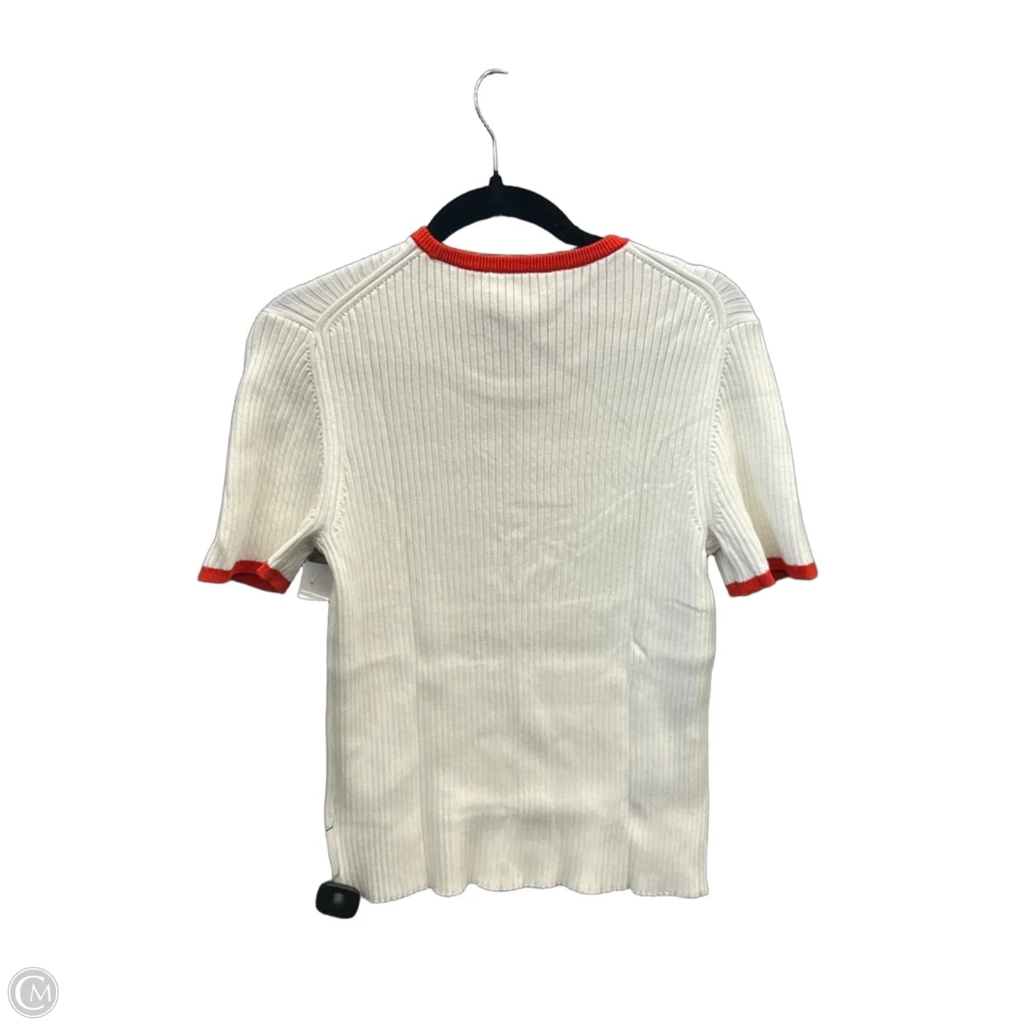 Top Short Sleeve By Calvin Klein In Cream & Orange, Size: Xl