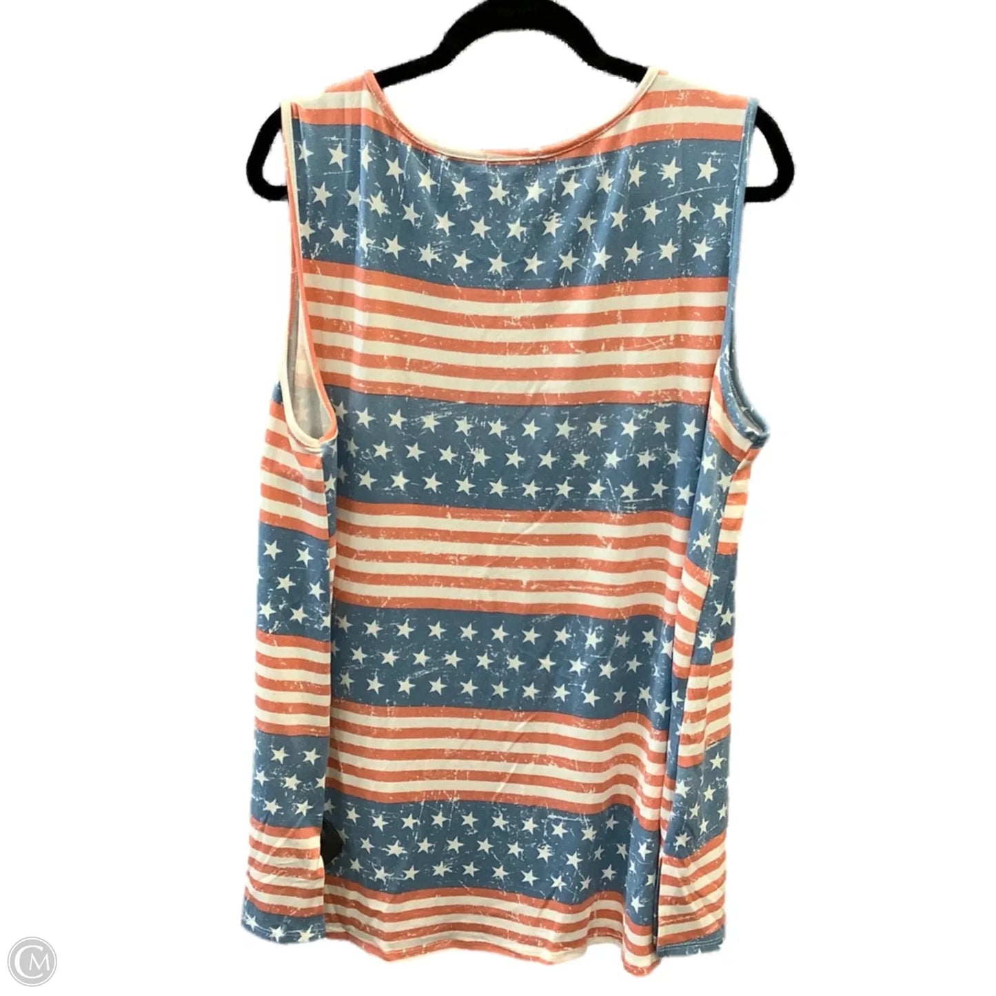 Top Sleeveless By Oddi In Red & White, Size: 3x