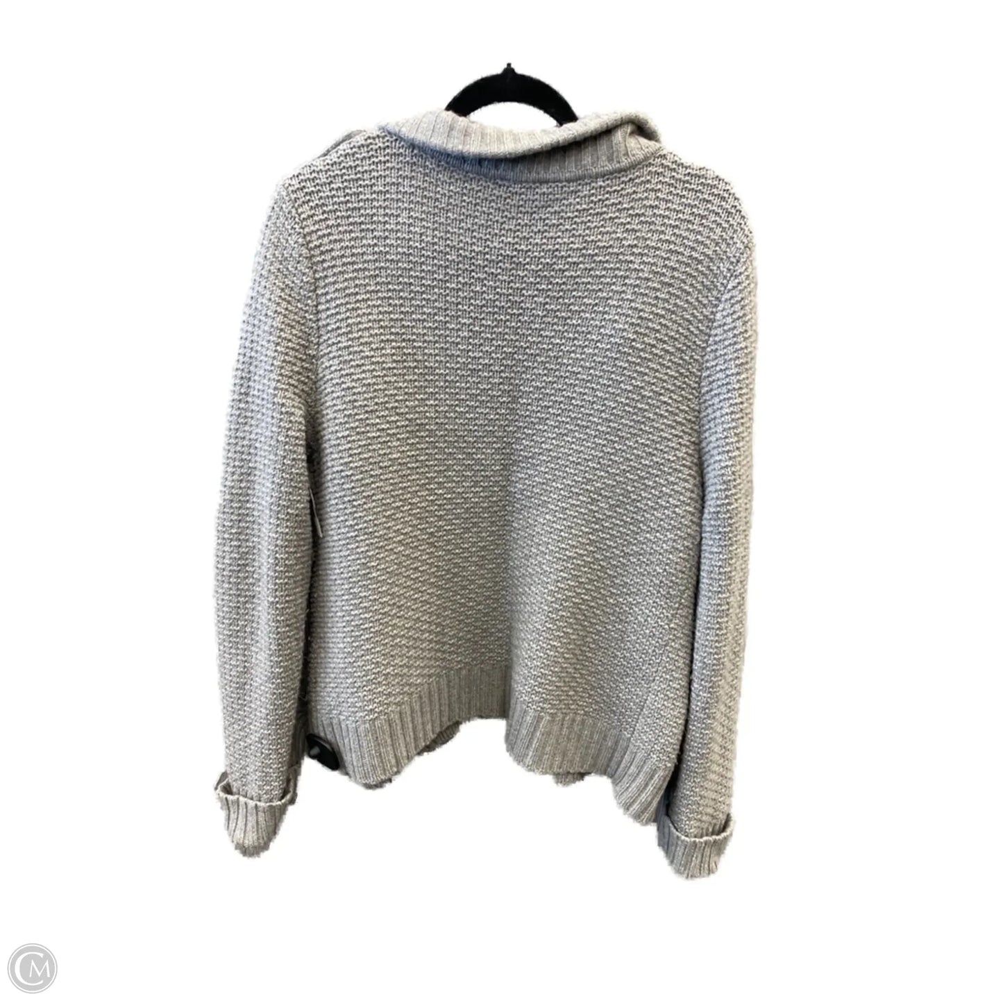 Sweater Cardigan By Talbots In Grey, Size: L