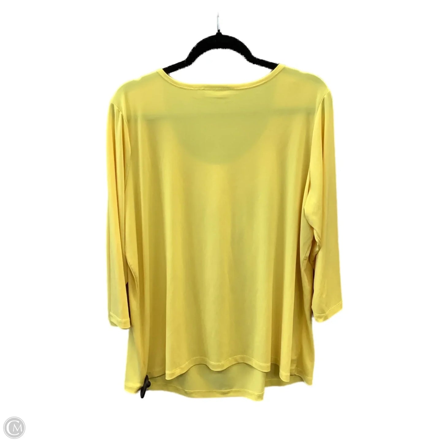 Top Long Sleeve By Susan Graver In Yellow, Size: 1x