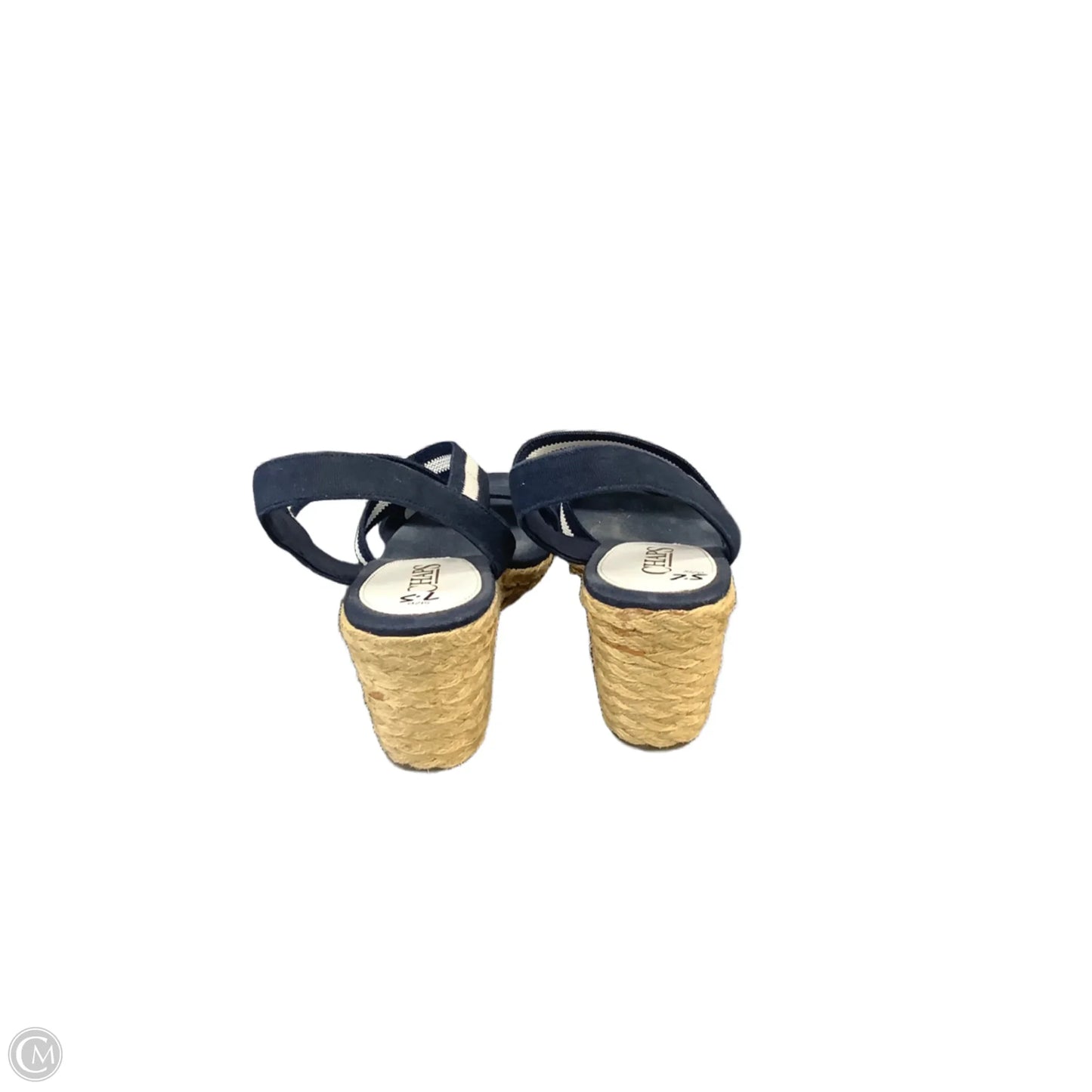 Sandals Heels Wedge By Chaps In Blue, Size: 7.5