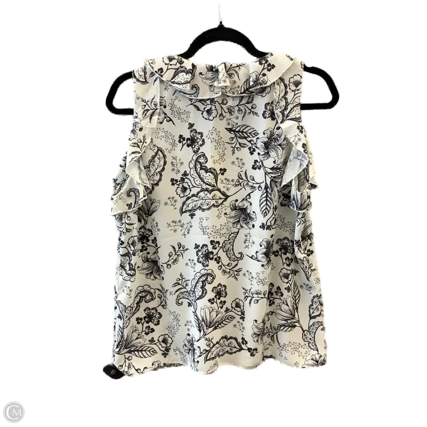 Top Sleeveless By Clothes Mentor In Black & White, Size: M