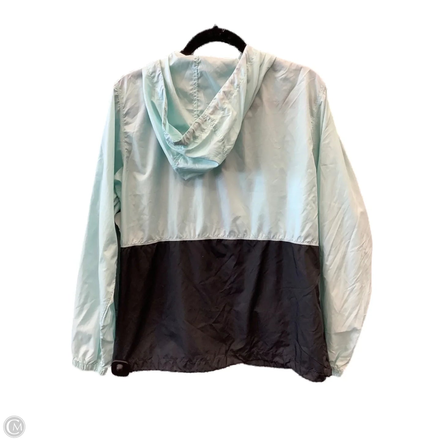 Jacket Windbreaker By Columbia In Black & Blue, Size: L