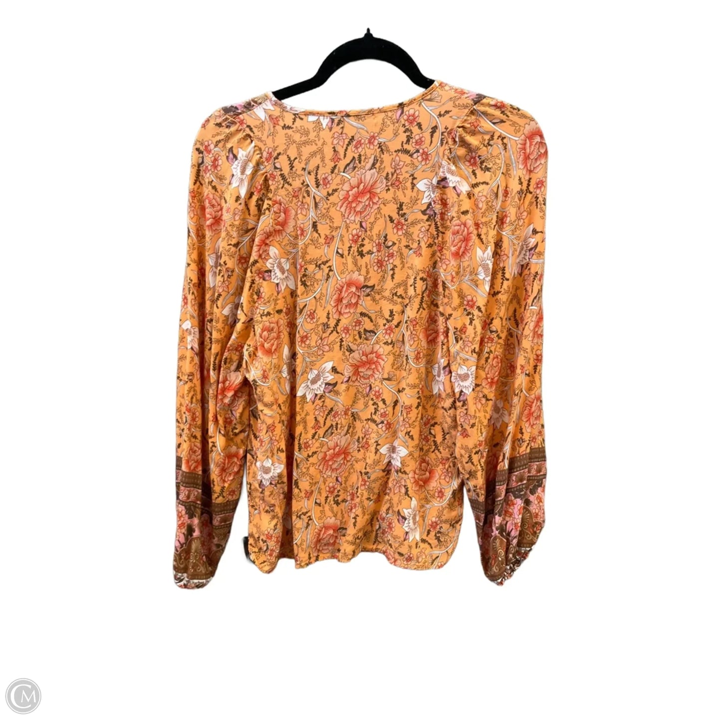 Top Long Sleeve By Miss Sparkling In Orange, Size: M