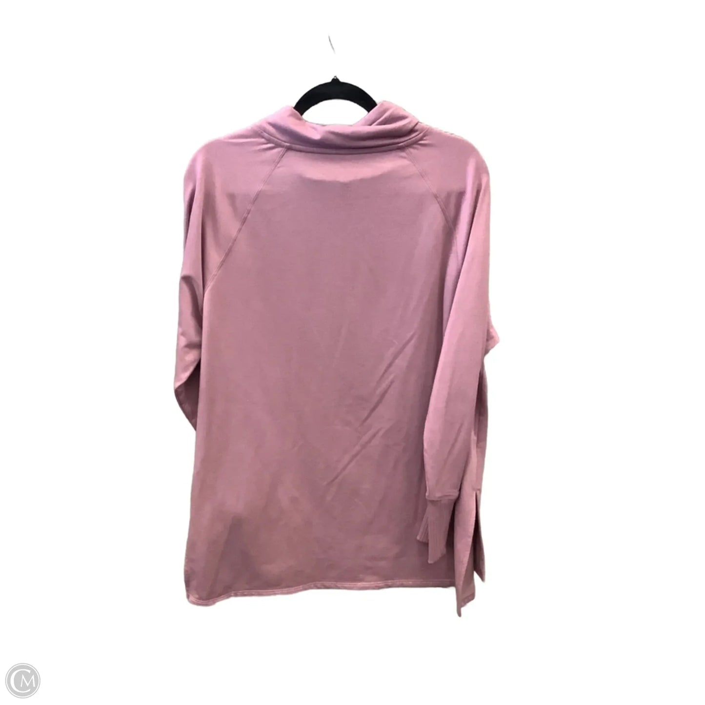 Athletic Top Long Sleeve Collar By Mta Sport In Purple, Size: L